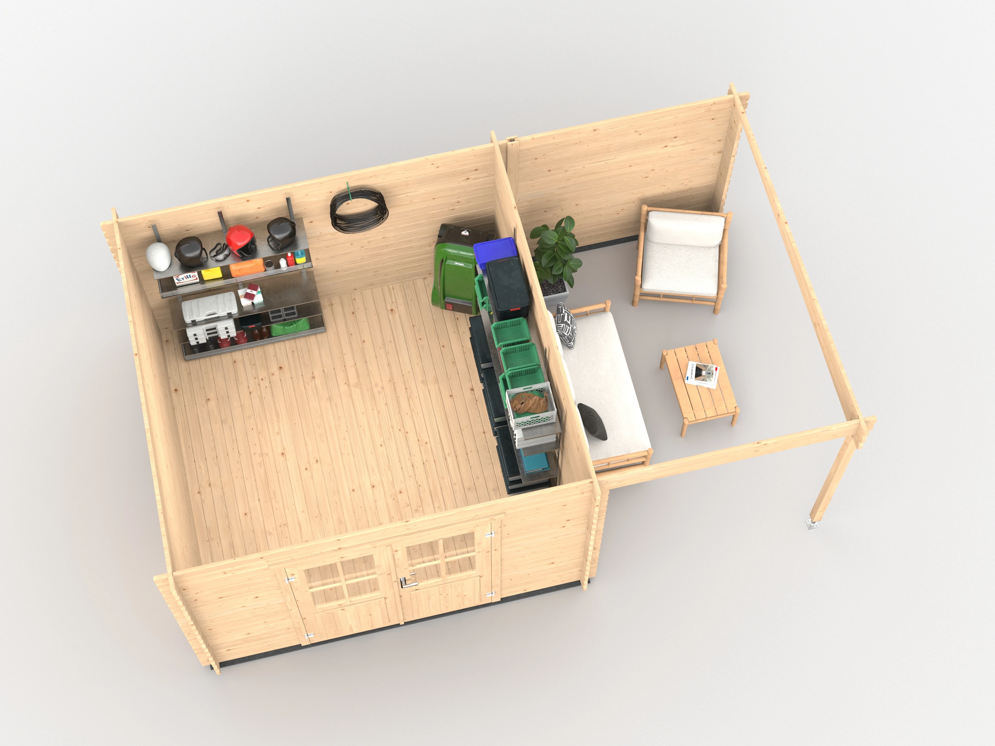 Blokhut Lessenaarsdak Bjorn 501 x 319 cm - Afbeelding 4